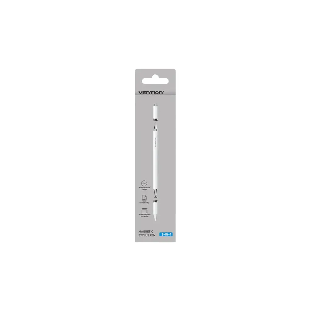 Стилус VENTION 3-in-1 Magnetic Stylus Pen White Aluminum Alloy Type (KQLW0) - фото 3