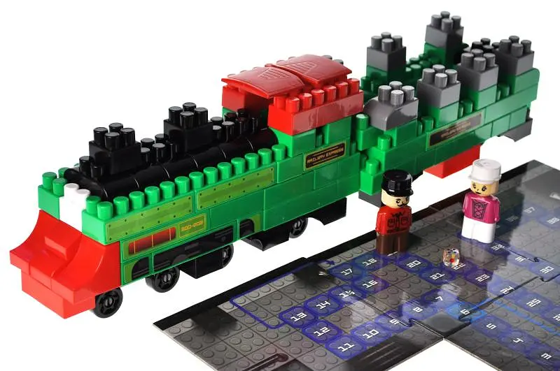 Конструктор блоковий QB300-202 "Block&Steps: Залізничний Експрес" + ходилка та меморі гра 3в1, 136дет. qbee - фото 3