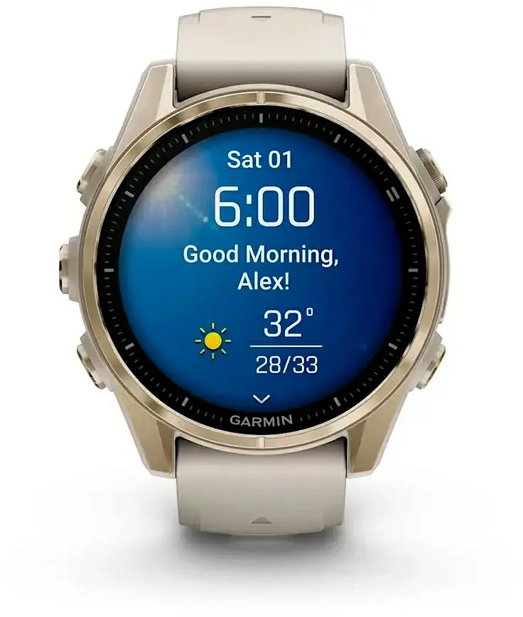 Смарт-годинник Garmin Fenix 8 43mm AMOLED Sapphire Soft Gold w. Fog Gray/Dark Sandstone S. Band (010-02903-10/11/18) - фото 7
