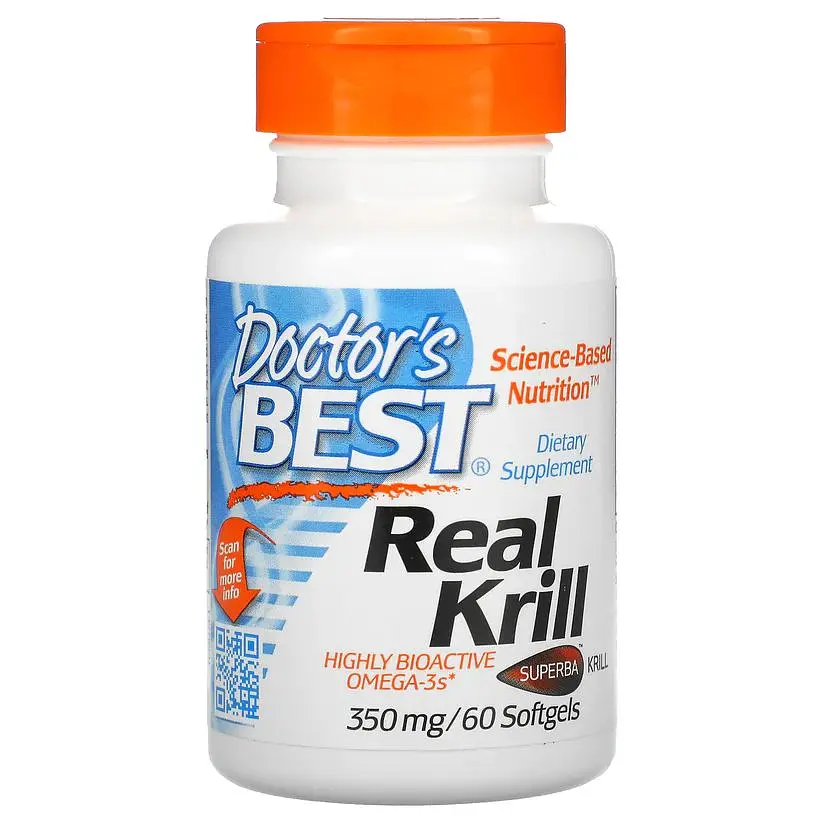 Олія антарктичного криля Doctor's Best Real Krill 350 mg, 60 капсул