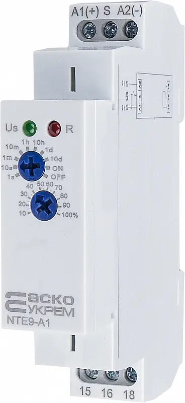Реле часу на затримку увімкнення NTE9‑A1 AC/DC 12‑240V АСКО‑УКРЕМ (A0010240001) - фото 2