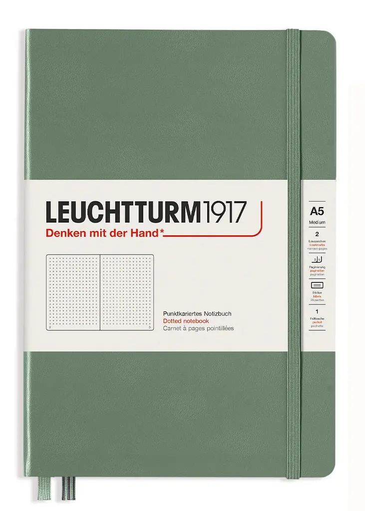 Блокнот Leuchtturm1917, Smooth Colours, Середній, Olive, Крапка (365489) - фото 6