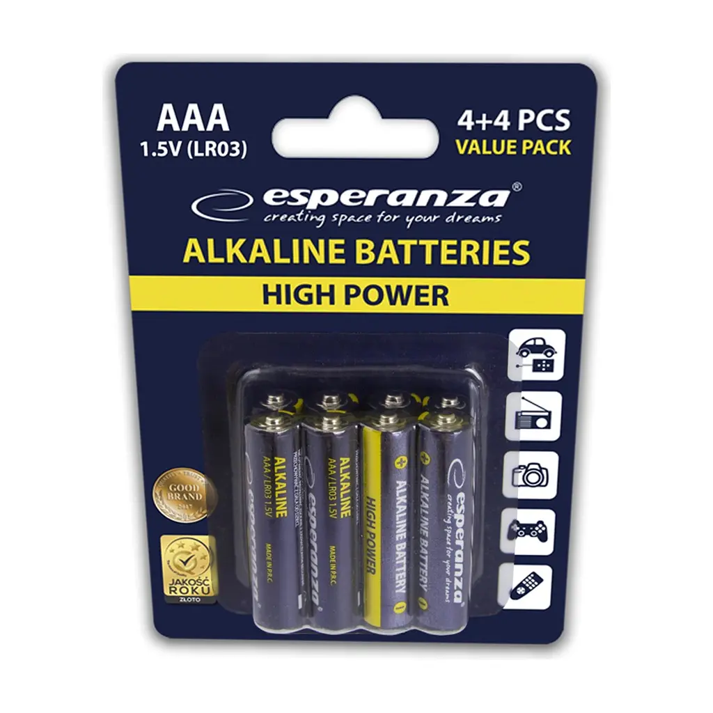 Батарейка Esperanza AAA LR03 Alkaline x 8 (EZB104) - фото 2