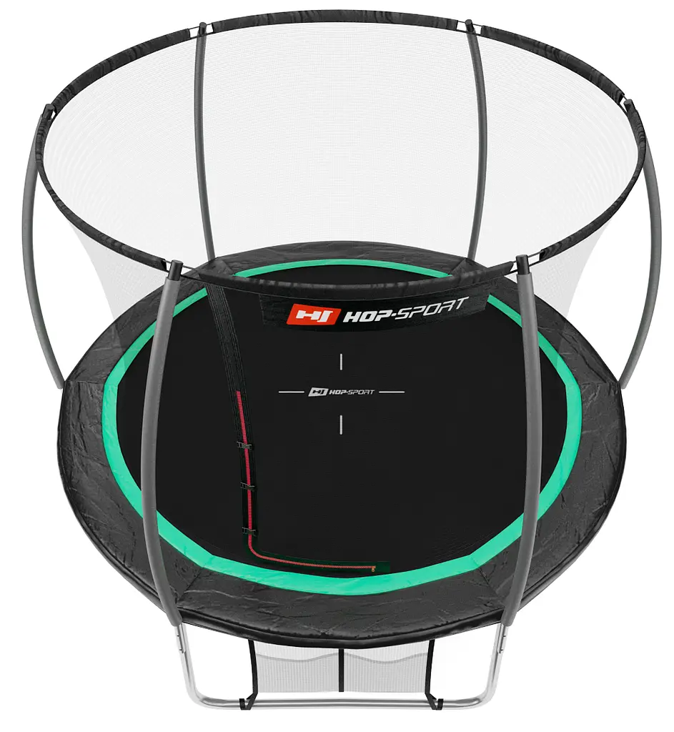Батут Hop-Sport Premium 10ft (305см) чорно-зелений з внутрішньою сіткою - фото 2