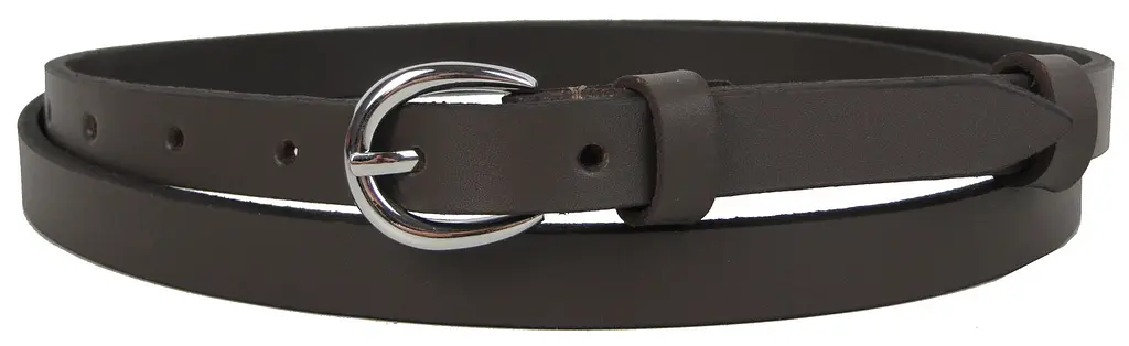 Жіночий шкіряний ремінь Skipper 1,5 см темно-коричневий - фото 3