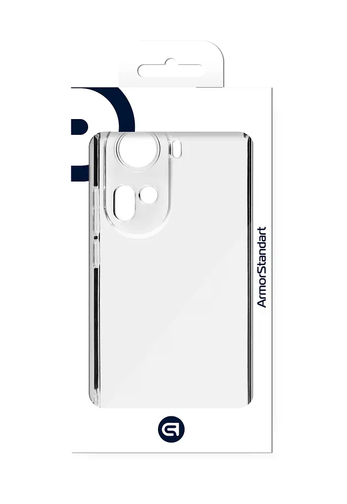 Прозрачный чехол для OPPO Reno11 5G с защитой камеры и усиленными бортами, тонкий, силиконовый, бесцветный, ударостойкий, противоударный бампер c закрытой камерой, ArmorStandart (ARM73283) - фото 3