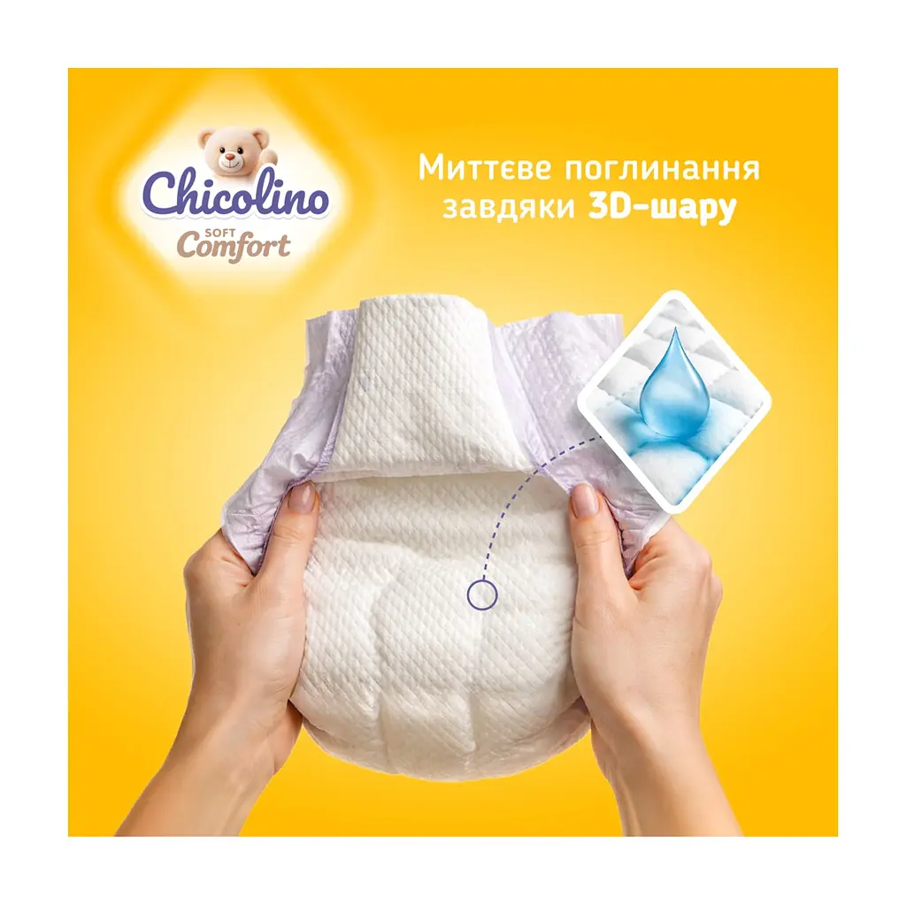 Підгузки Chicolino Soft comfort Розмір 3 (4-9кг) 36 шт (4820204703530) - фото 3