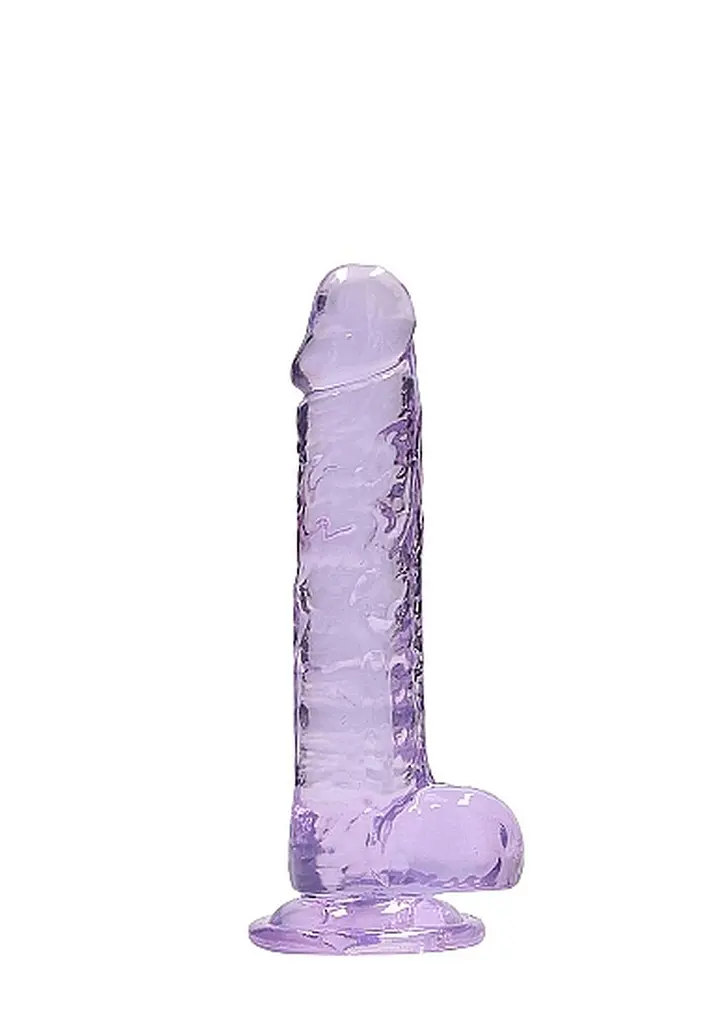 Фалоімітатор RealRock Crystal Clear 7”, 19 см (фіолетовий) - фото 7