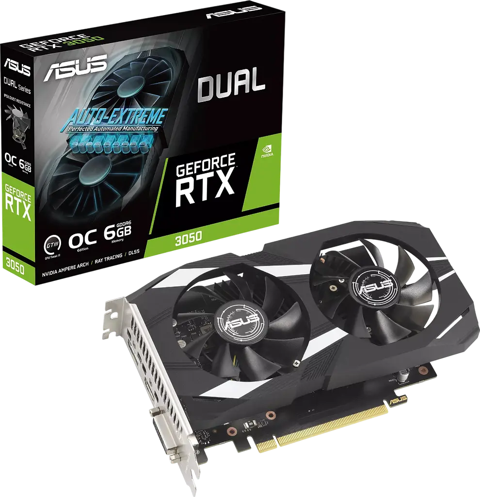 Відеокарта GeForce RTX 3050 6GB Asus Dual OC (DUAL-RTX3050-O6G)