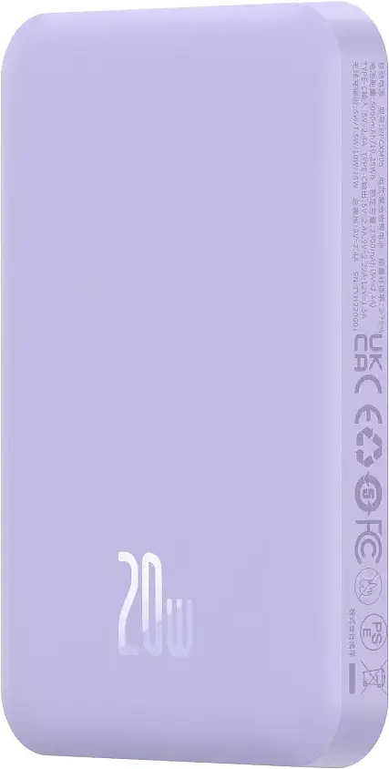 Портативний акумулятор Baseus Magnetic Mini Wireless 20W 5000mAh nebula purple (P10022107513-00) - фото 3