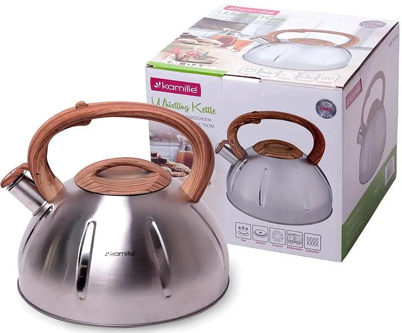 Чайник Whistling Kettle із нержавіючої сталі зі свистком Kamille Ø26.5х23 см kuh0006797 - фото 6