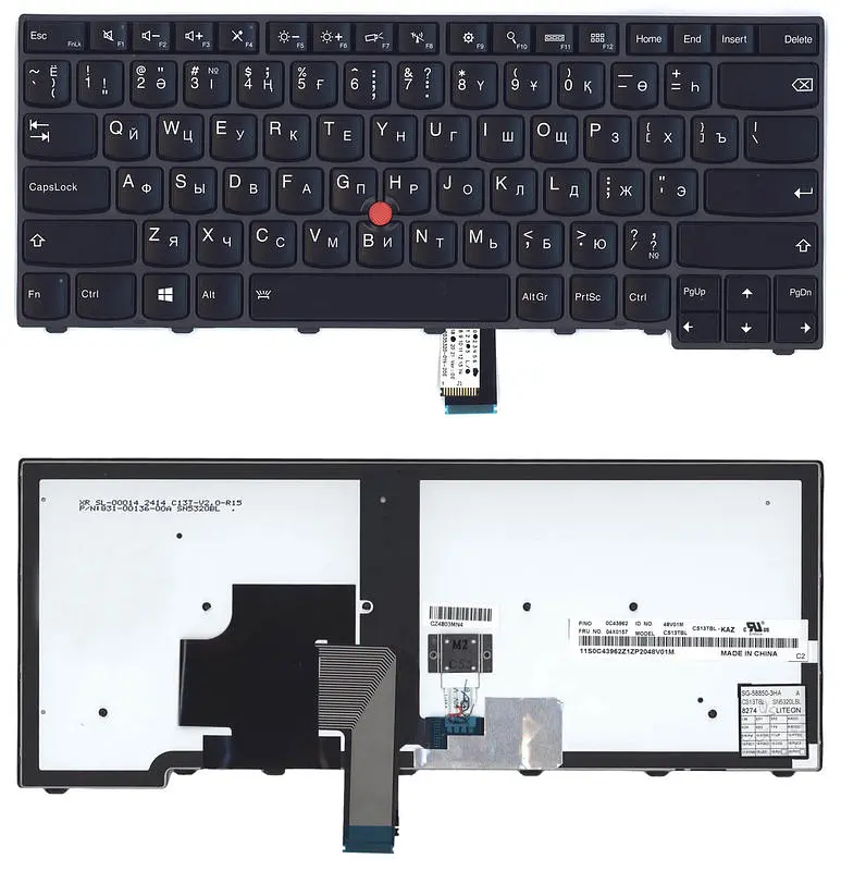 Клавіатура для ноутбука Lenovo ThinkPad Edge (T440, T440P, T440S), з вказівником (Point Stick) Чорна, Чорна рамка - фото 3