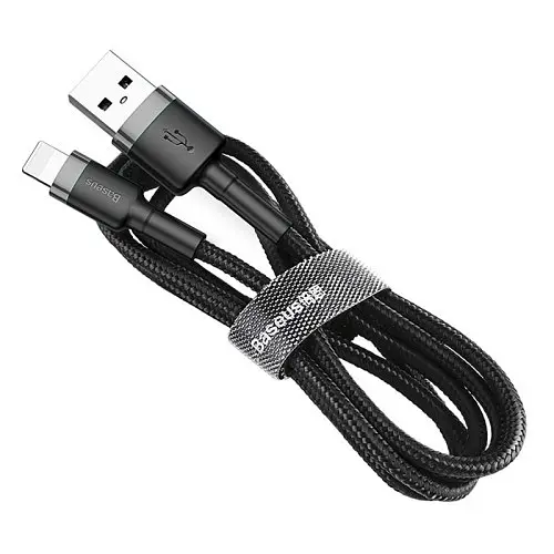 USB-кабель Baseus Cafule для освітлення 2A/3m Чорно-сірий CALKLF-RG1 - фото 8