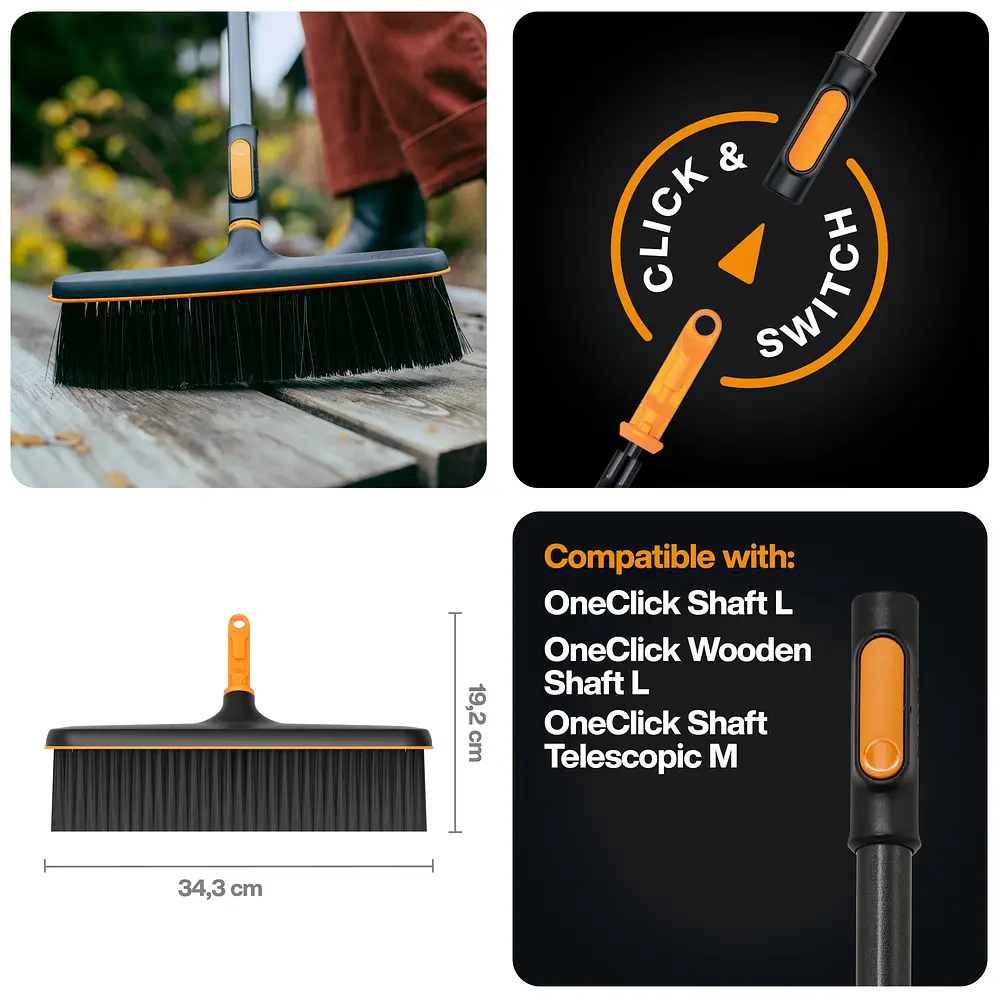 Щітка для прибирання у дворі і будинку Fiskars OneClick 34 см (1080700) - фото 3