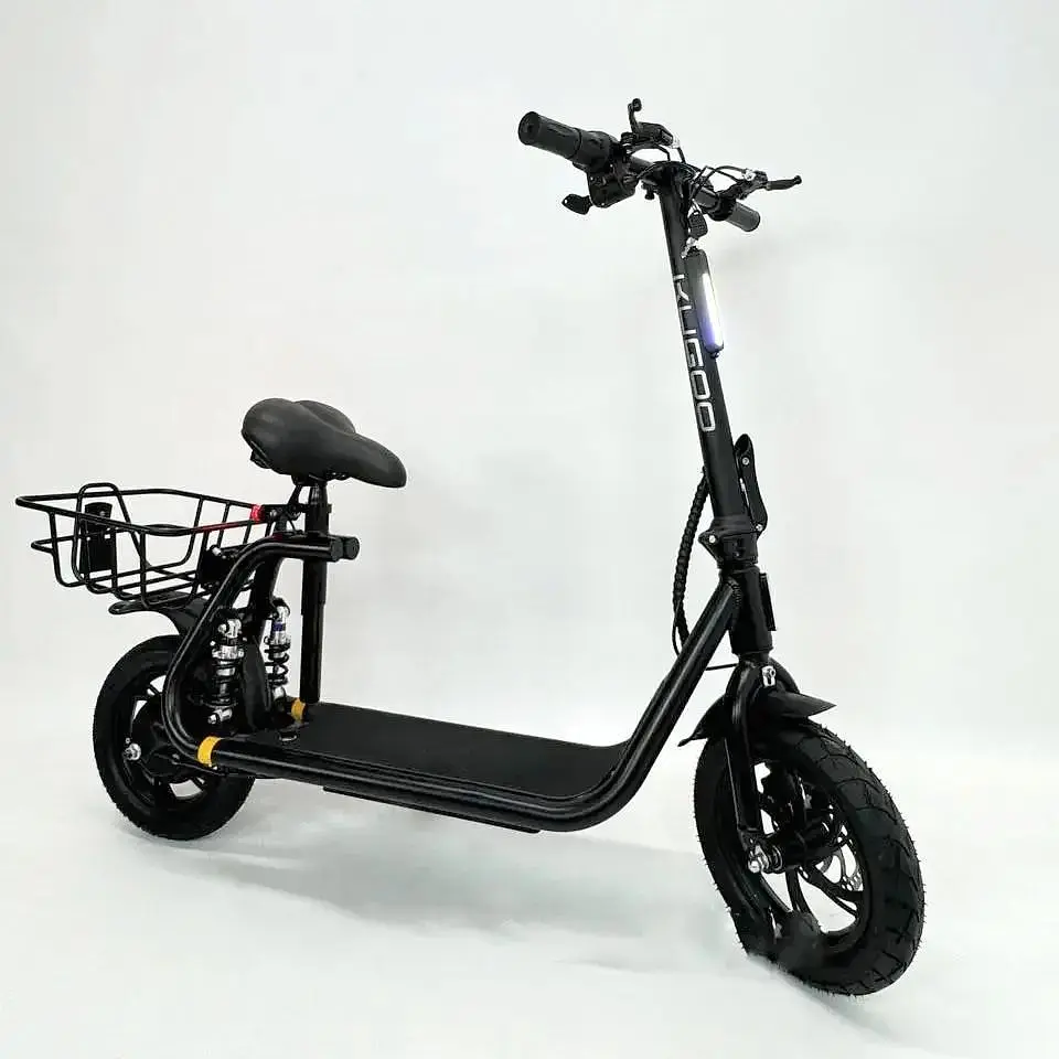 Электросамокат с сиденьем 12" Kugoo C1+ PLUS (36V 500W 10AH) + усиленный багажник - фото 3