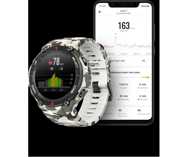 Смарт-часы Amazfit T-Rex Camo Green - фото 3