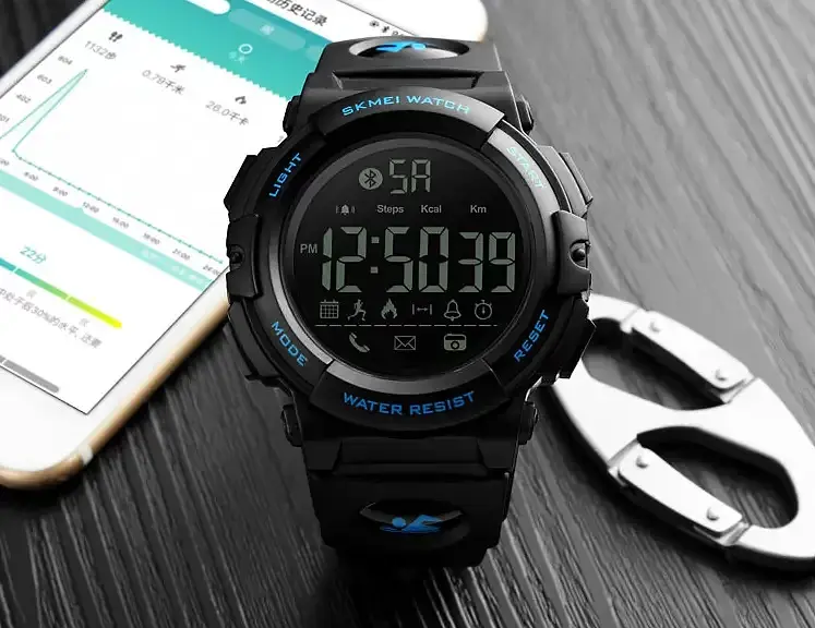 Мужские спортивные наручные часы Skmei 1303 с шагомером Синий - фото 5