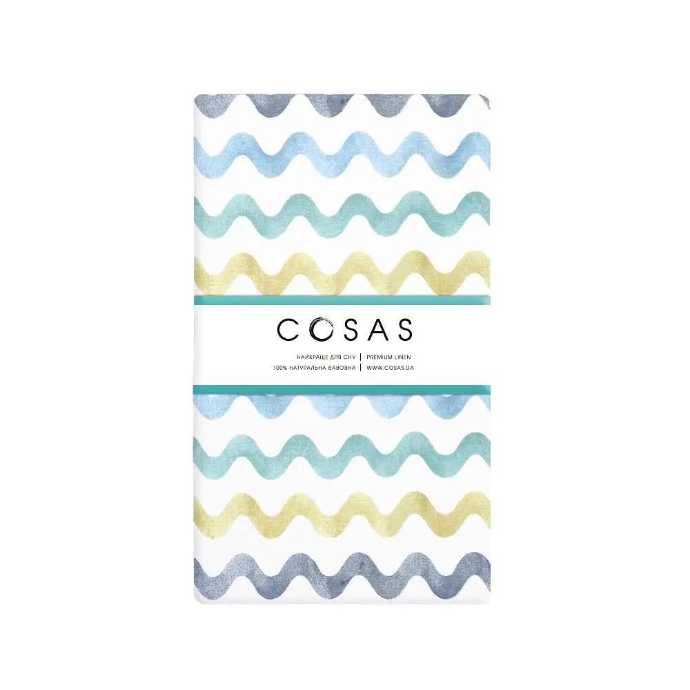 Набір простирадло на резинці Cosas Wave & Starfall 60х120х12 см (SetSheet_WaveColor_StarFallGrey_120x60) - фото 4