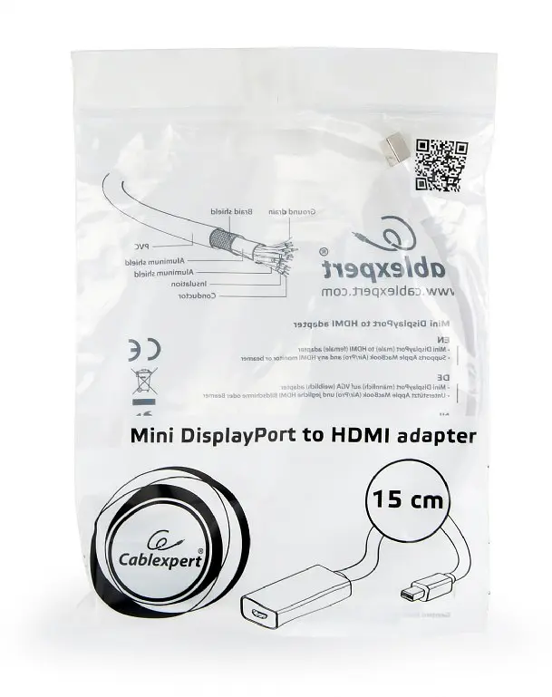 Адаптер-перетворювач Cablexpert A-mDPM-HDMIF-02-W - фото 3