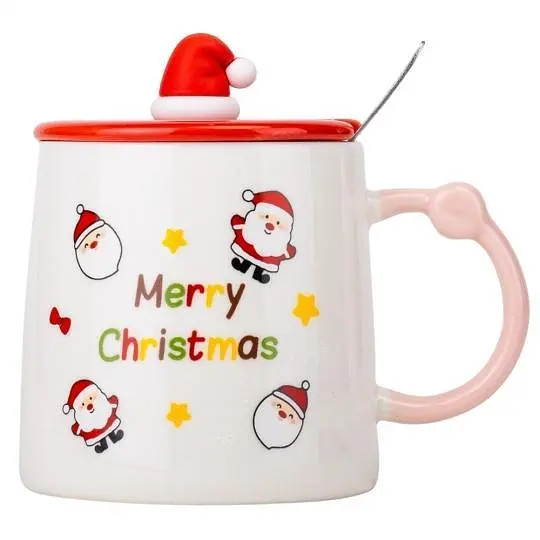 Чашка Elisey Christmas Santa білий 350 мл з кришкою (9151-025b)