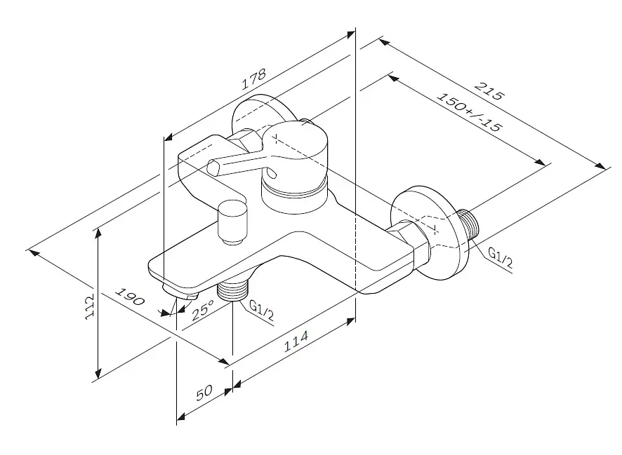 Смеситель для ванны и душа AM.PM X-Joy F85B10000 - фото 8