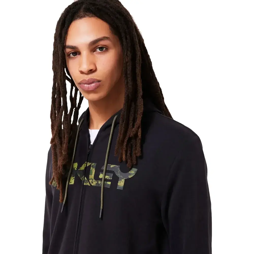 Толстовка Oakley Teddy Full ZIP Hodie S Black/Tiger MNT Camo - фото 4