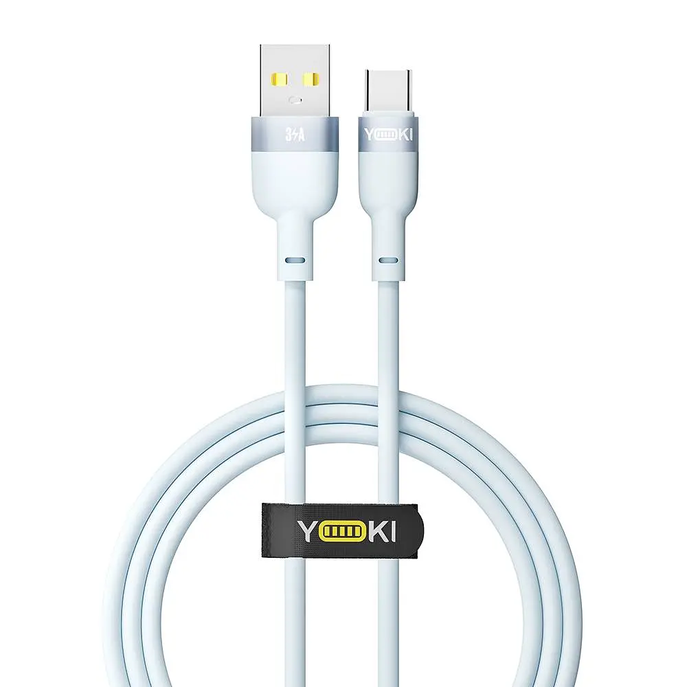 Кабель для заряджання та обміну даними USB Yoki YK-SI50 SILICONE Series USB/Type C 60W 3A/20V 1.2 м Синій