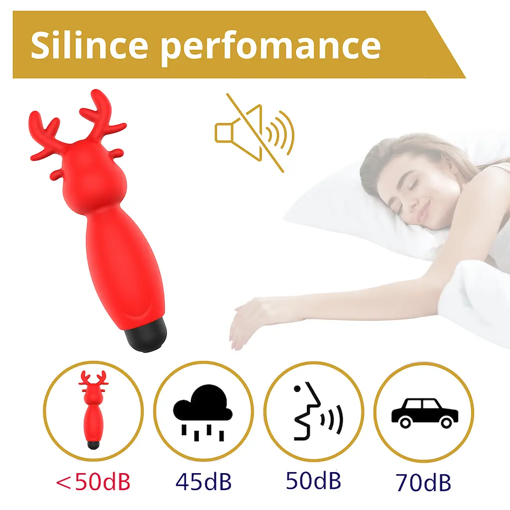 Вибратор для клитора Erospace Sweet Play Mini Reindeer Vibrator A10 8.8 см красный - фото 8