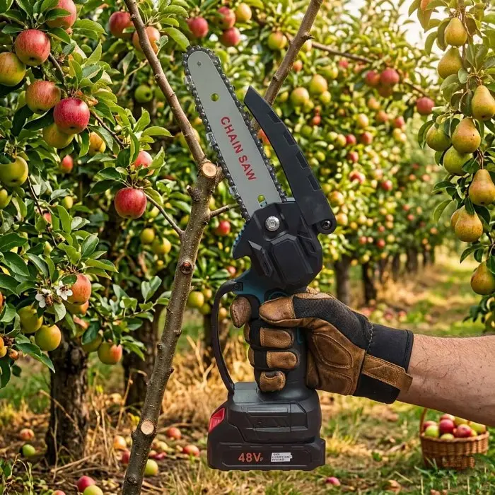 Безщіткова акумуляторна ланцюгова мініпила 6" Electric Saw у кейсі, 2 акумулятори + окуляри - фото 2