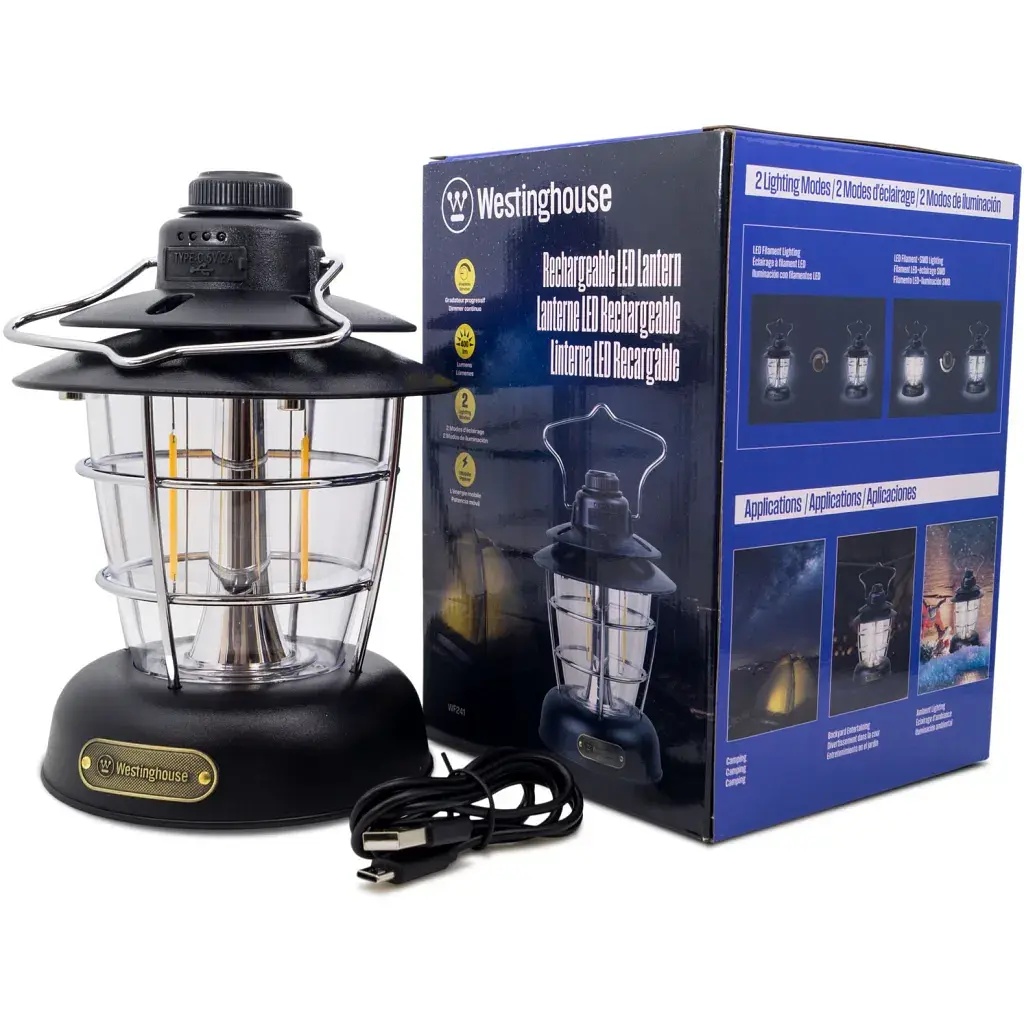 Ліхтар Westinghouse RETRO 6W LED Filament WF241 Type-C з функцією Power Bank Чорний (WF241-CB(Black)) - фото 7