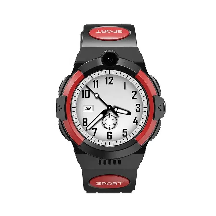 Смарт-часы детские LEMFO LT32 GPS 4G с камерой WI-FI GPS SIM-карта силиконовый ремешок Black Red (17453) - фото 3