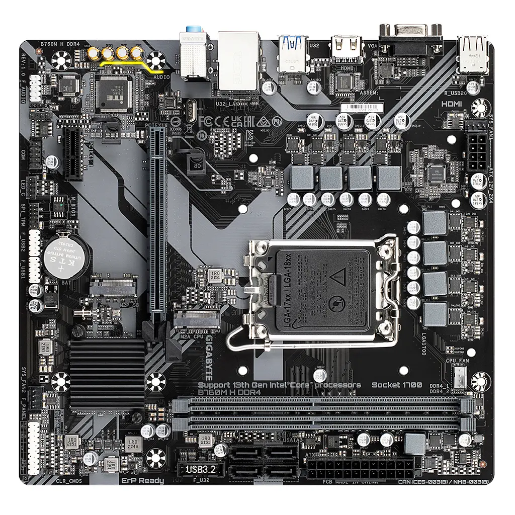 Материнська плата GIGABYTE B760M H DDR4 - фото 5