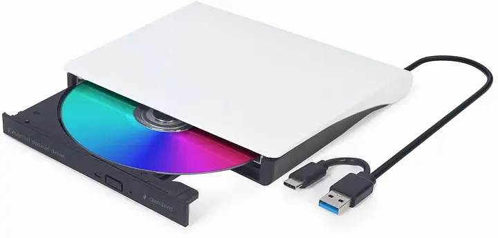 Зовнiшній привід DVD Gembird DVD-USB-03-BW, USB3.0, бiлий