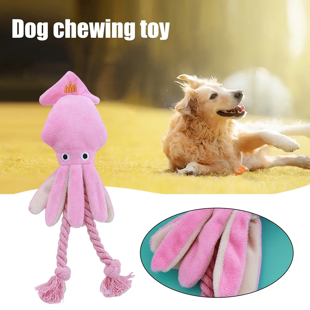 М’яка іграшка для собак Derby Octopus Shape Dog Plush Toy with Cotton Rope - фото 3