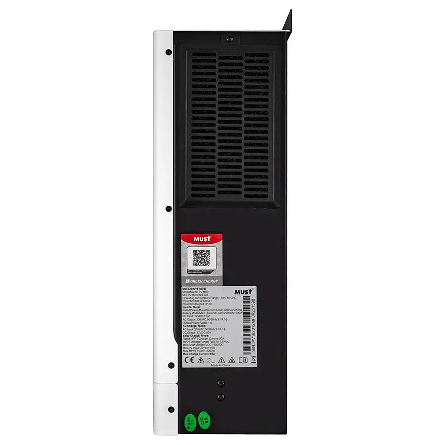 Гібридний інвертор MUST PV18-2012 ECO 2 кВт 12 В, 290х367х111, 6 кг - фото 6