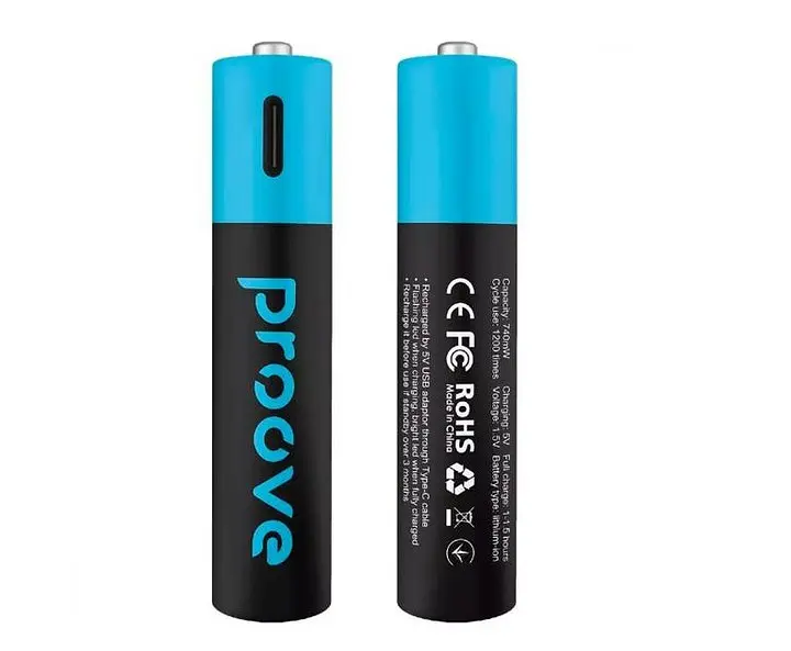 Аккумуляторные батареи Proove Compact Energy AAA с портом USB-C набор 2 штуки - фото 2