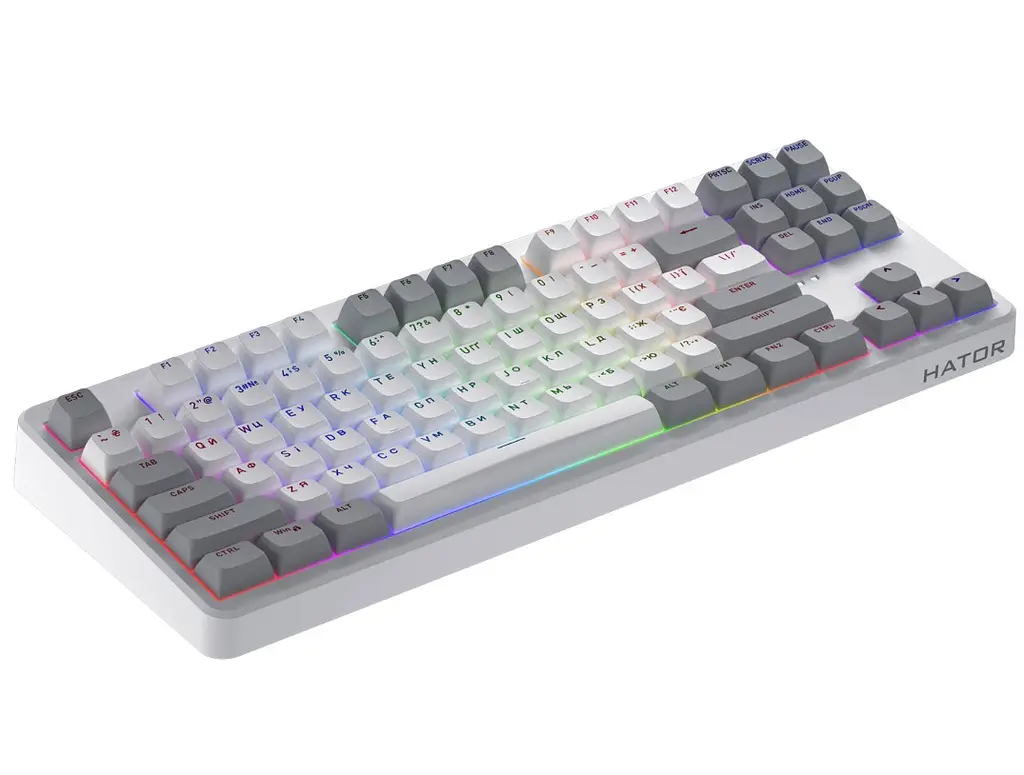 Клавиатура игровая механическая HATOR HTK-851UA White Wireless Rockfall 3 TKL Mecha orange, QMK/VIA - фото 3