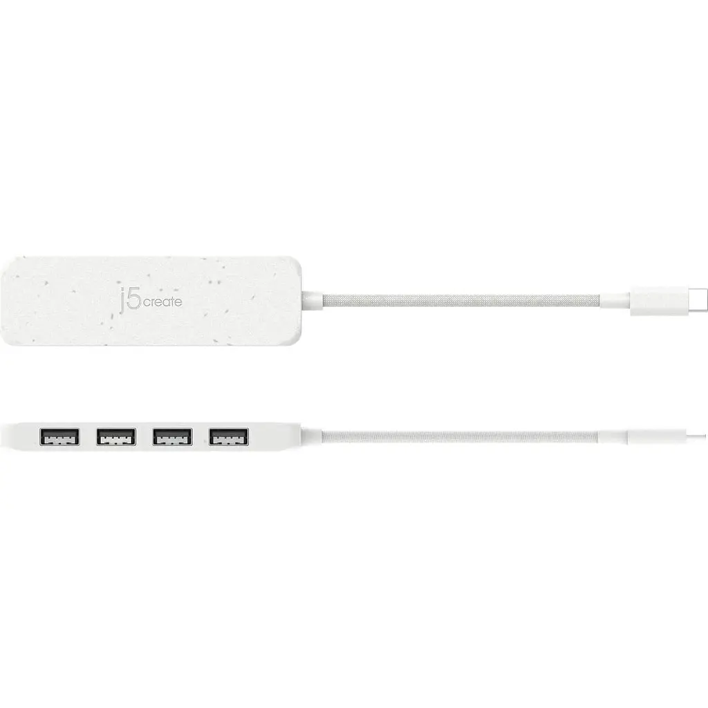 USB-хаб j5create JCH341EW-N USB-C на 4 USB-A, белый (JCH341EW-N) - фото 4