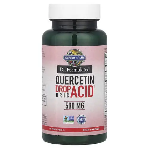 Кверцетин Dr. Formulated Quercetin Drop Uric Acid 500 mg 60 таблеток Garden of Life vit0005763 - фото 3