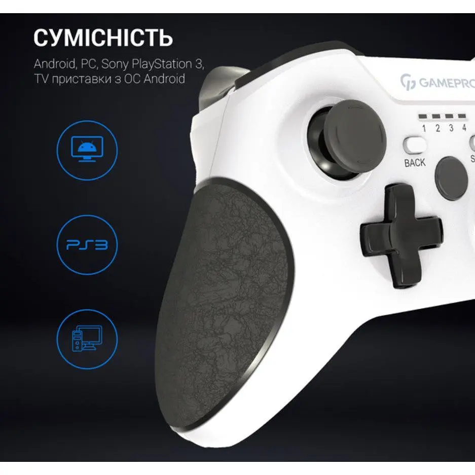 Геймпад джойстик GamePro MG-650 White 2.4G PC/PS3/Android - фото 6
