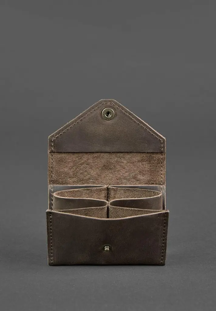 Шкіряний кард-кейс 3.0 темно-коричневий з мандалою - фото 4