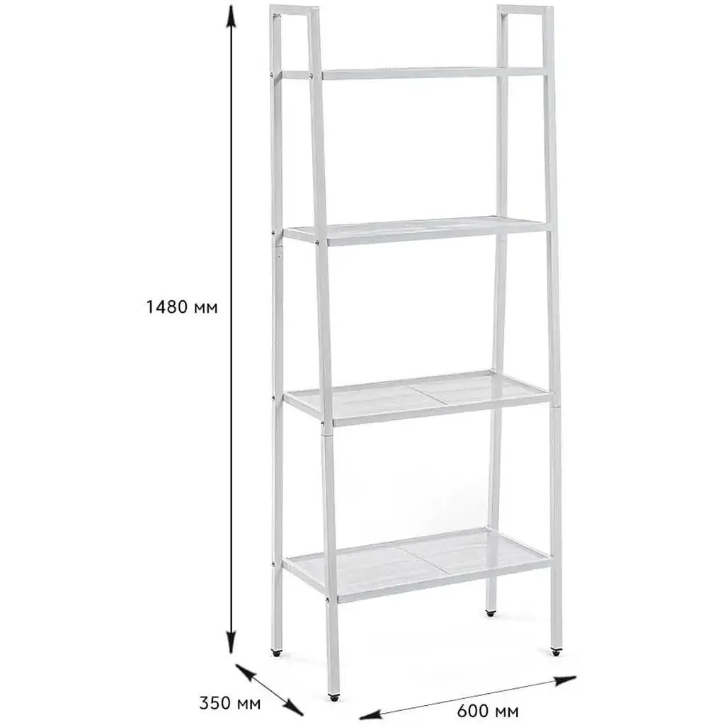 Стелаж-етажерка Wall Sticker SW-00002104 чотириярусний з металу 60х35х148 см білий - фото 3