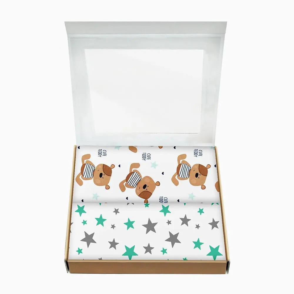 Пелюшки дитячі багаторазові Cosas Teddy Bear 2 шт 80х100 см (Бязь_МишкиТедди_Звездопад) - фото 2