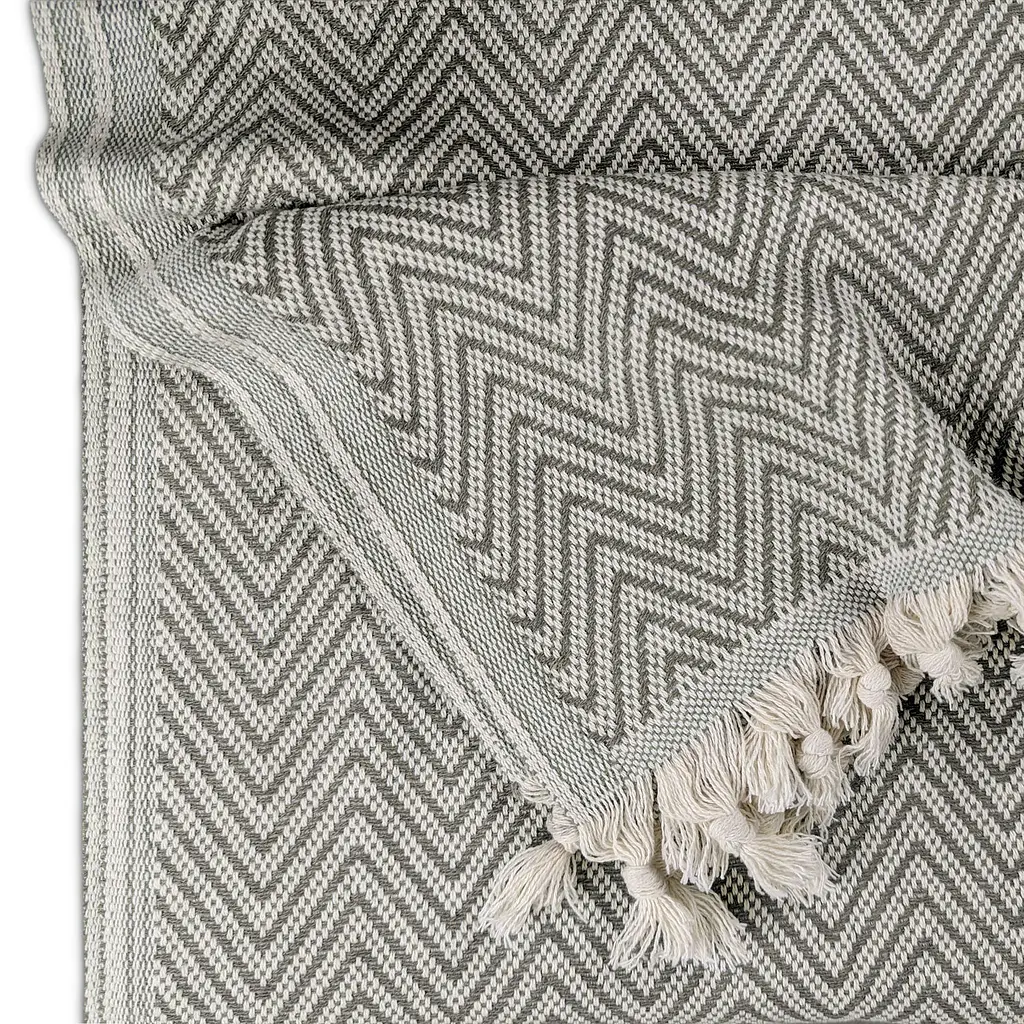 Плед хлопковый Cosas ZIGZAG CS1 180х230 см графит (Plaid_Zigzag_02Savana_180x230) - фото 4