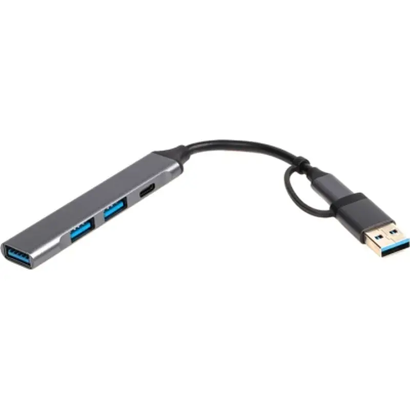 Концентратор Dynamode USB Type-C + USB-A to 1хUSB-C 3.0 1хUSB-A 3.0 2xUSB-A 2.0 dark grey (DM-UH-314AC) - фото 2