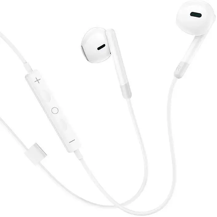 Навушники Hoco Pure joy wire control earphones with microphone 3.5 мм M109 білі - фото 9