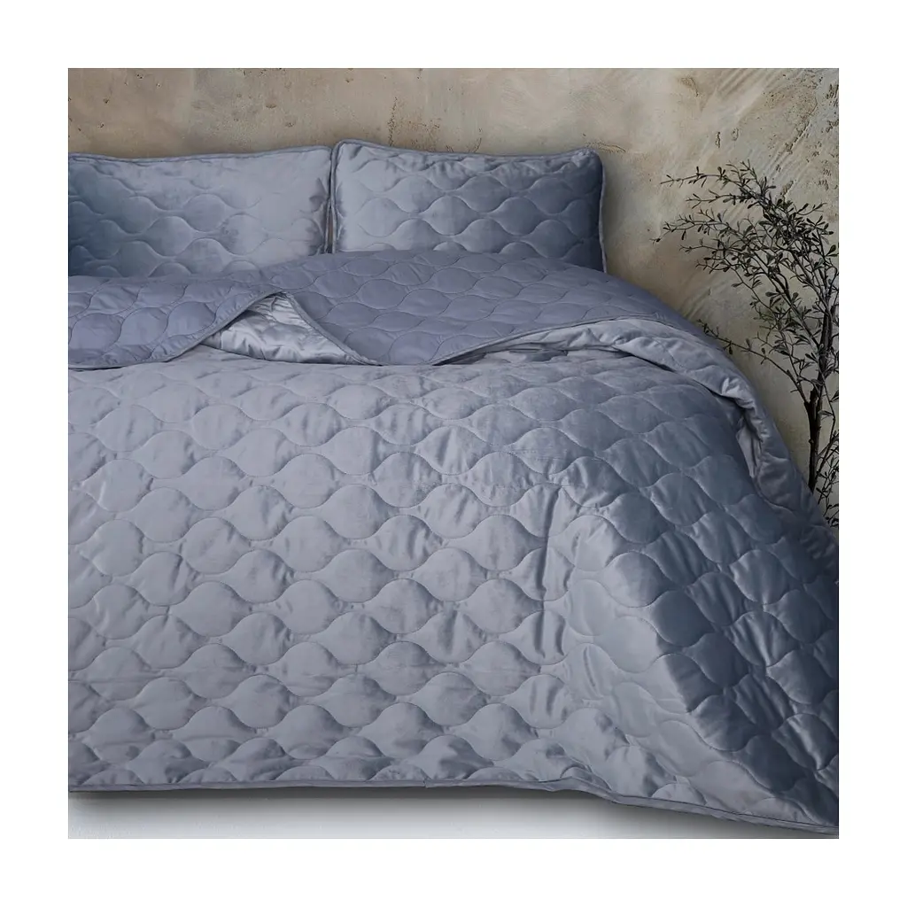 Покривало MirSon №5052 Velor charm Dark grey 180х210 см (2200008376901) - фото 5