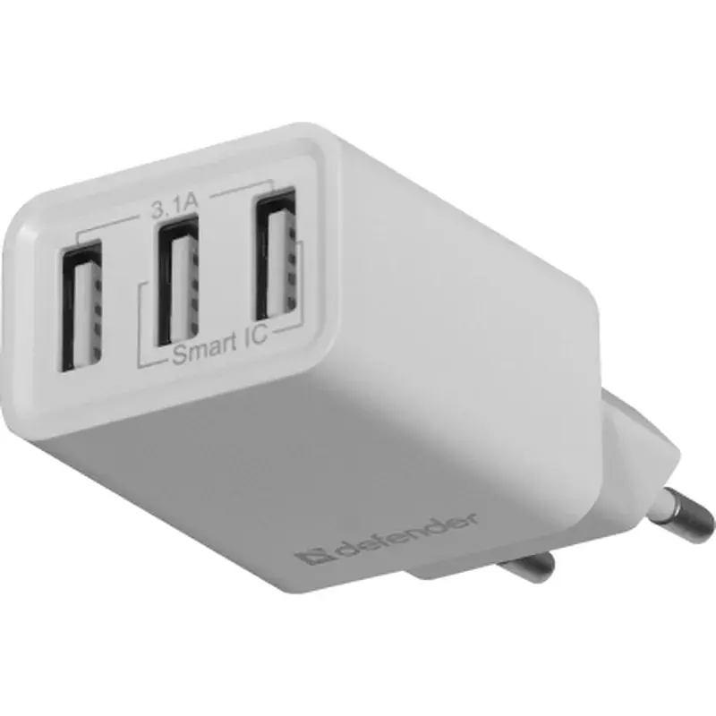 Зарядний пристрій Defender UPA-31 white, 3xUSB, 5V / 3.1A (83587) - фото 3
