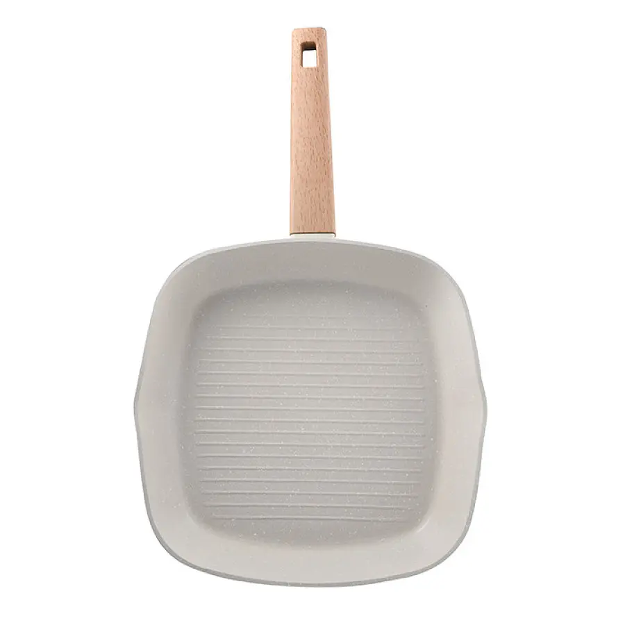 Сковорода-гриль Bergner Naturally 28×28 см бежевая BG-34743-CR - фото 2