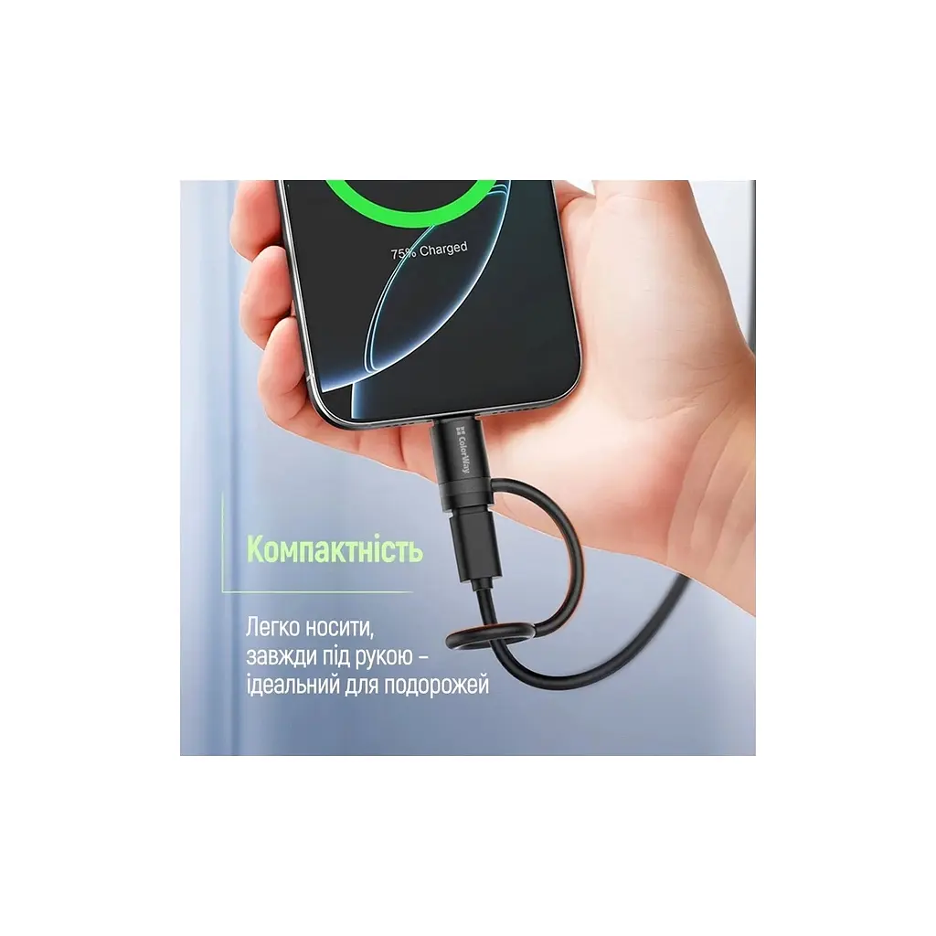 Перехідник USB-C F to Lightning M black ColorWay (CW-AD-LC) - фото 12